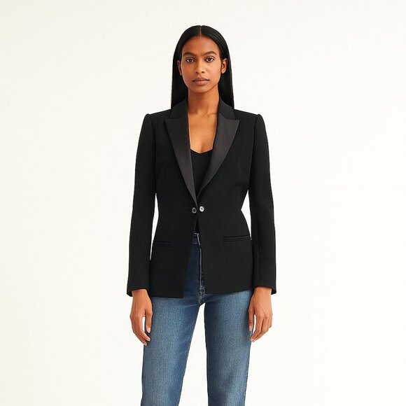 CHANEL black shimmer blazer size 38